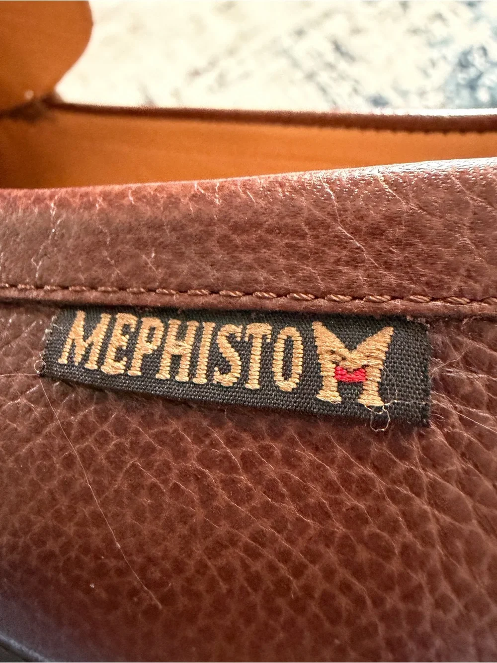 Mephisto Henri Chestnut Brown Pebbled Leather Slip-On Loafers